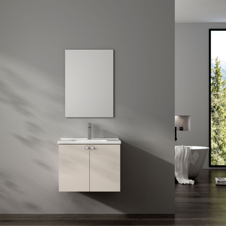 MUEBLE BAÑO MDF 61x40x45 BLANCO INCL. BACHA Y ESPEJO BLANCO