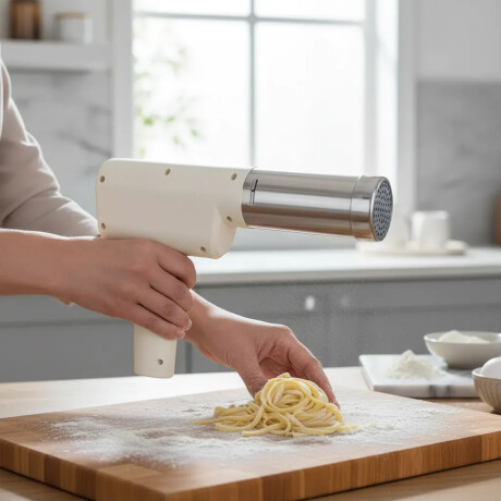Máquina Eléctrica Para Hacer Pasta Portátil Acero Inoxidable Blanco