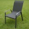 Silla De Jardín De Metal Y Textilina Apilable con Apoyabrazos GRIS