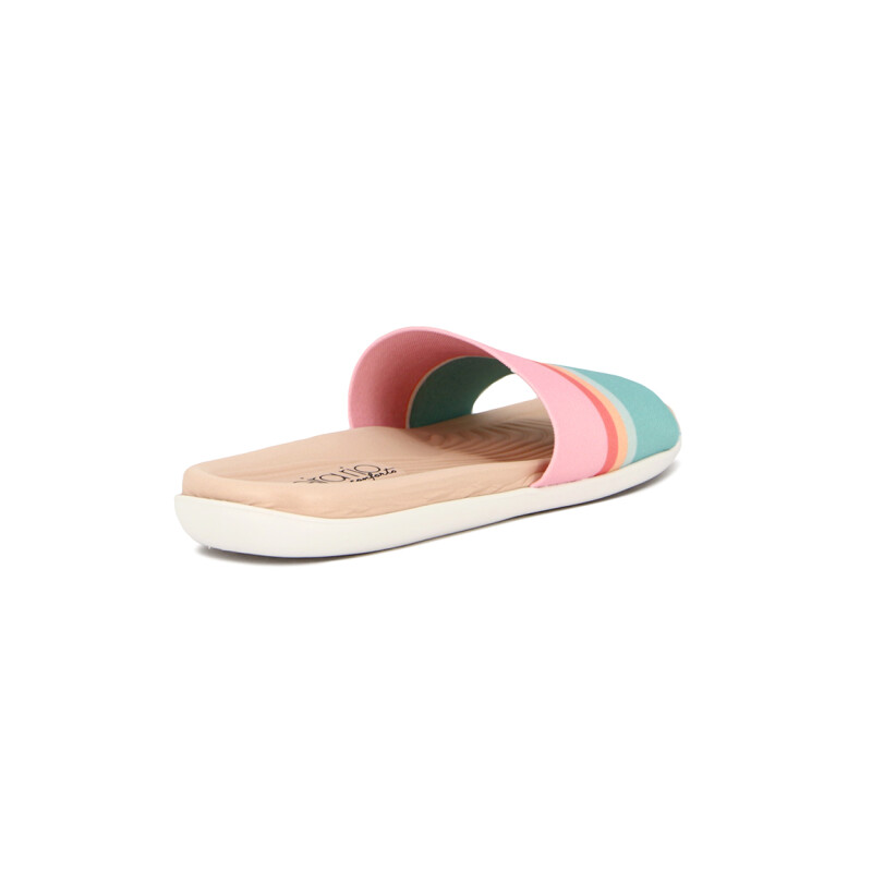 Beira Rio Sandalia Casualtira Ancha Suela Baja Multicolor-rosa Claro