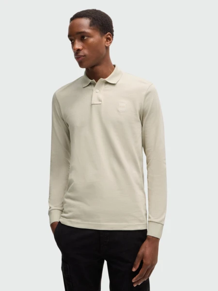 BOSS - Remera Polo en piqué de algodón Gris Oscuro