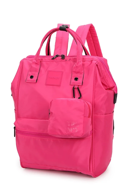 Mochila multicierres con monedero Fucsia