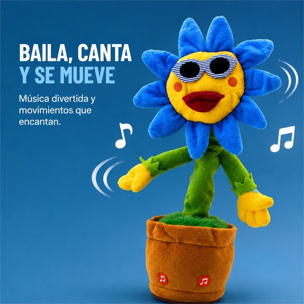 Girasol Interactivo que Baila, Canta, Graba y Repite Voz Azul