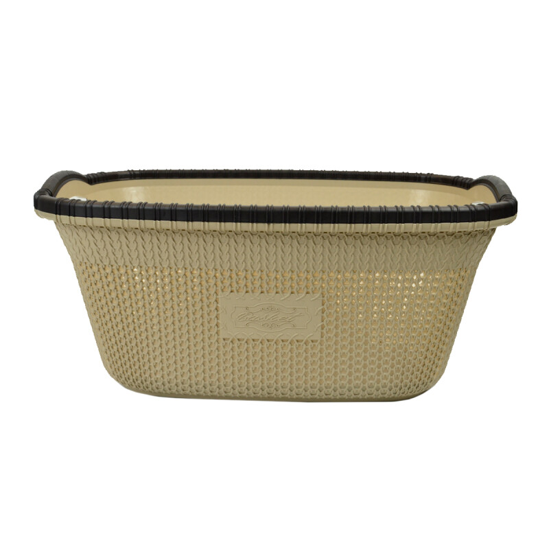 Canasto para ropa símil ratan 40 litros BEIGE