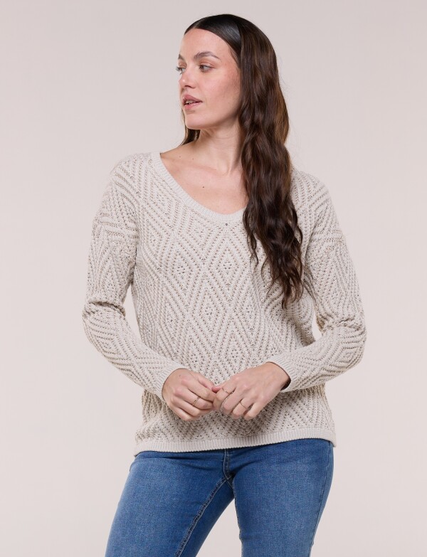 Buzo Algodon Rombos BEIGE/MULTI