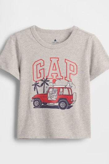 Remera Logo Gap Toddler Niño Light Heather Grey