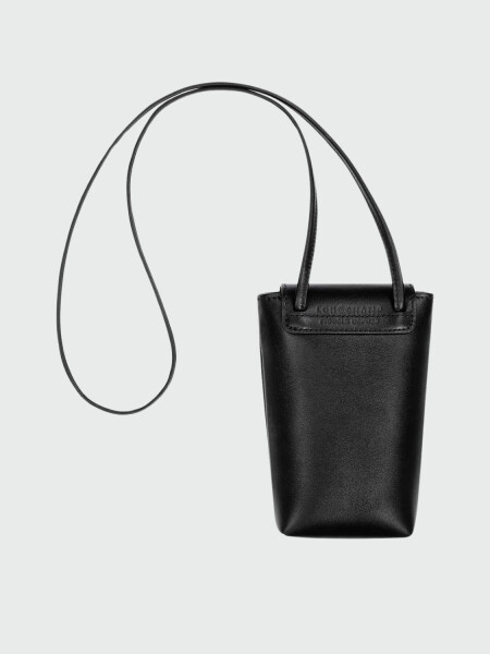 Longchamp -Funda de teléfono con cordón, Le pliage Xtra Negro