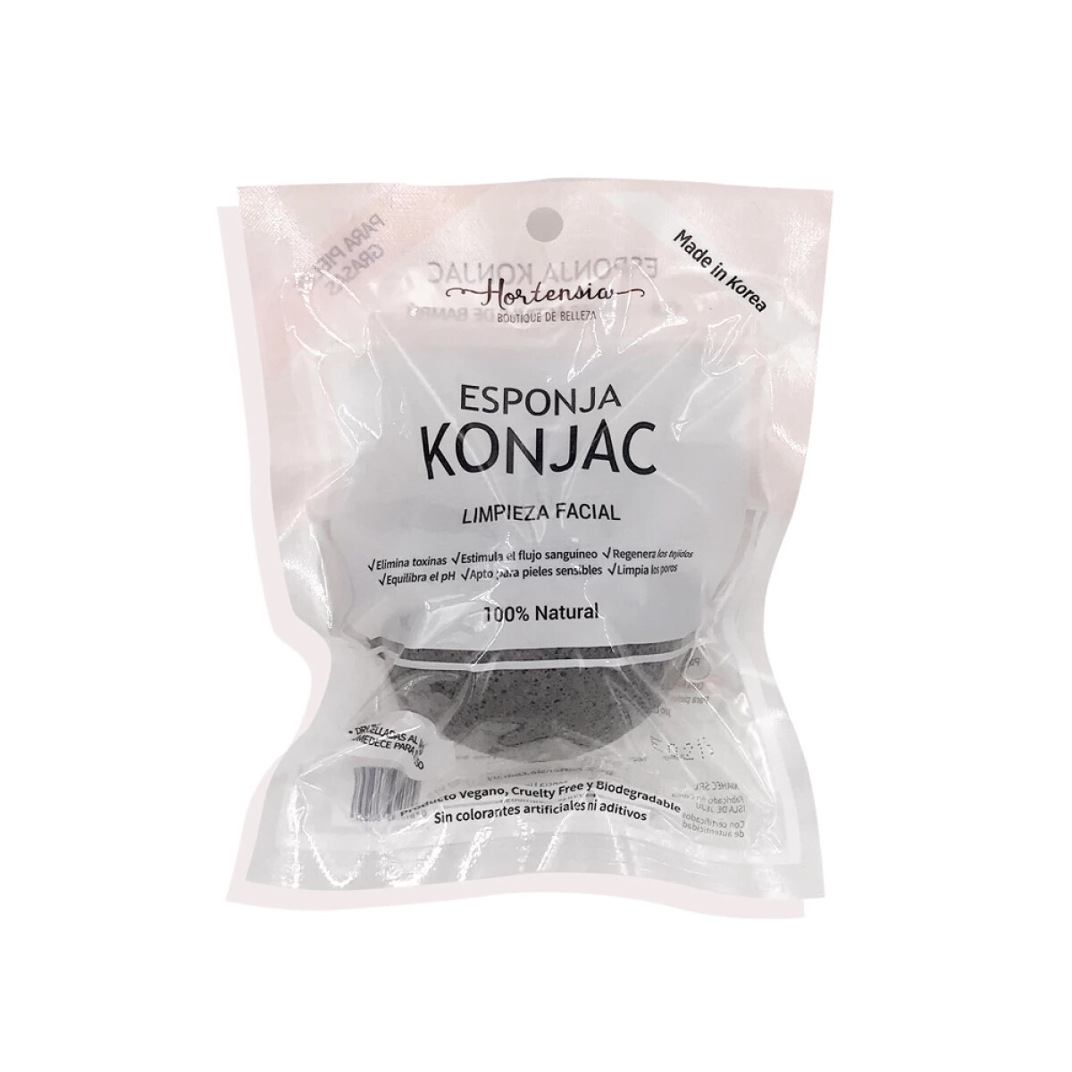 Esponja Konjac Facial Cenizas Activas De Bambú 