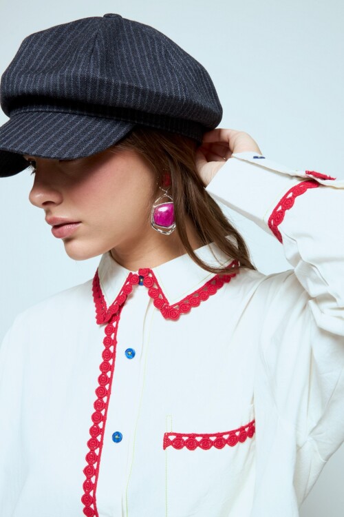 Caravanas largas acrilico magenta