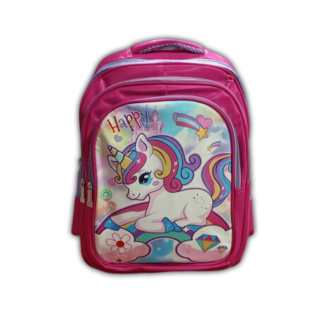 Mochila Escolar 3en1 Lunchera + Cartuchera Infantil Rosado Unicornio