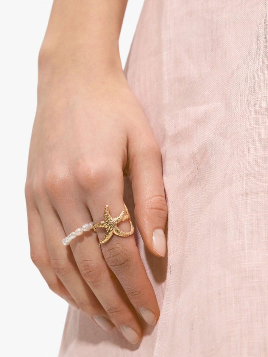 Conjunto De Anillos Golden Basics blanco