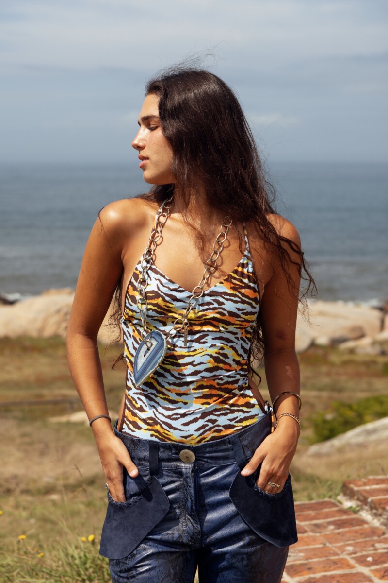 Traje de Baño Cross Print