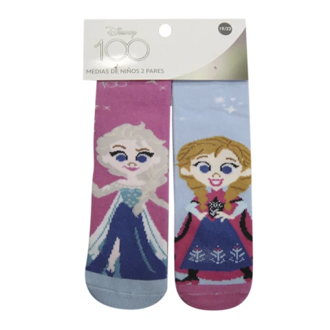 Pack x 2 Medias Infantiles Frozen Talle 19/30 U