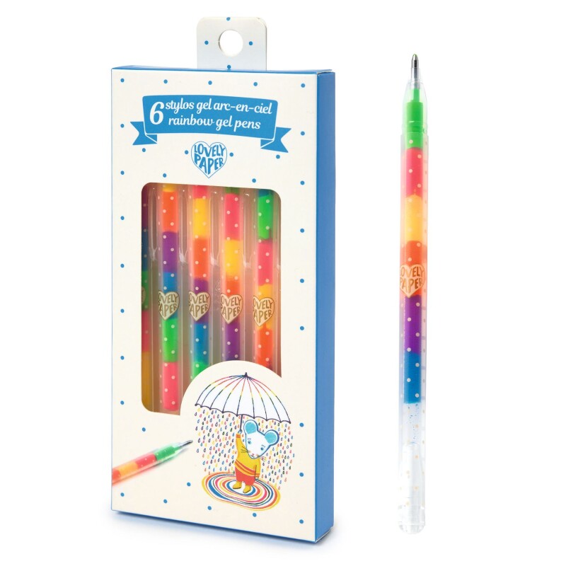 Set x6 lapiceras de gel Arcoiris Set x6 lapiceras de gel Arcoiris