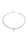 COLLAR DE ALEACIÓN DE METALES BAÑADO EN PLATA DE LEY CON DETALLE DE CORAZÓN Colgante