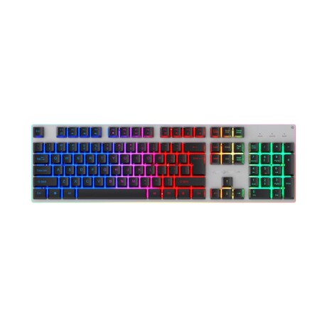 Teclado con luces negro y plateado