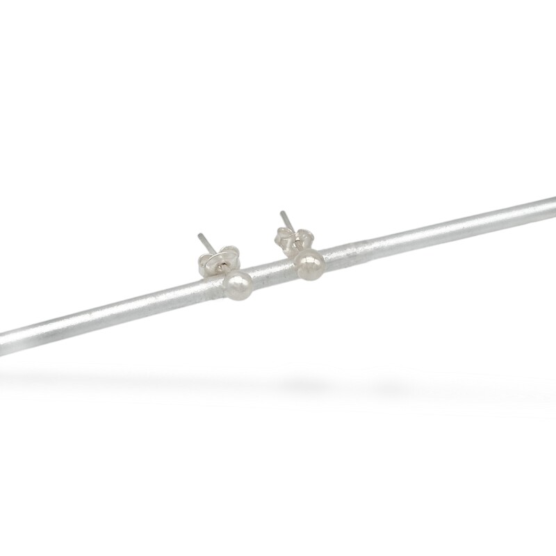 Caravanas Bolitas plata-Plata 925-Sin Piedra-CA3567 sinpiedra