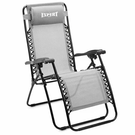 Silla Reposera Plegable Portátil Camping Playa Jardín Gris