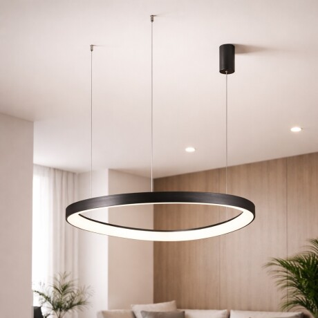 Luminaria Led Diseño triangular Dimerizable 48W, 65cm MARRÓN CAFÉ