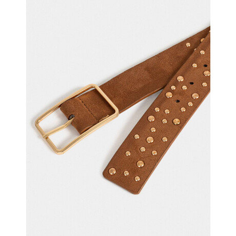 Cinturón Con Tachas Marron Camel