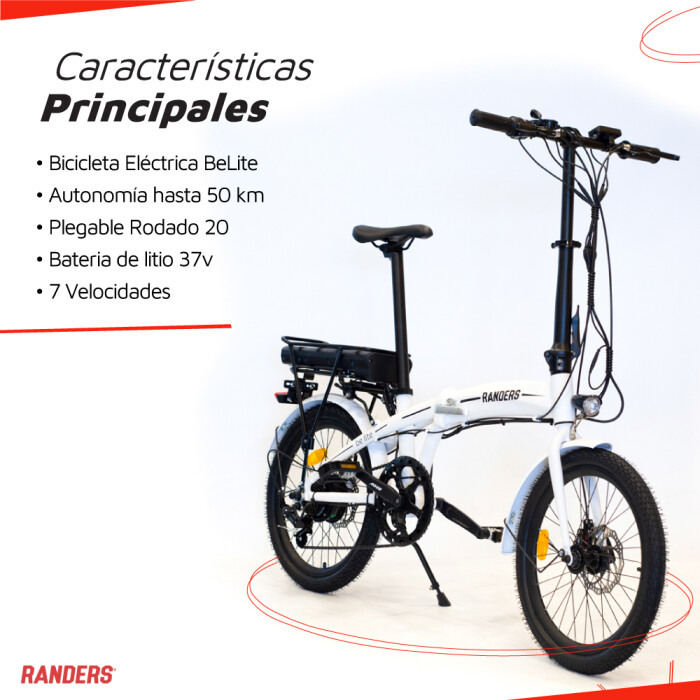 Bicicleta Eléctrica Plegable BKE-E2001 Blanca Bicicleta Eléctrica Plegable BKE-E2001 Blanca