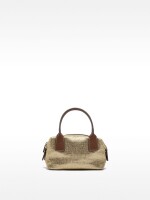 Bolso Tote Efecto Rafia Con Bandolera S dorado