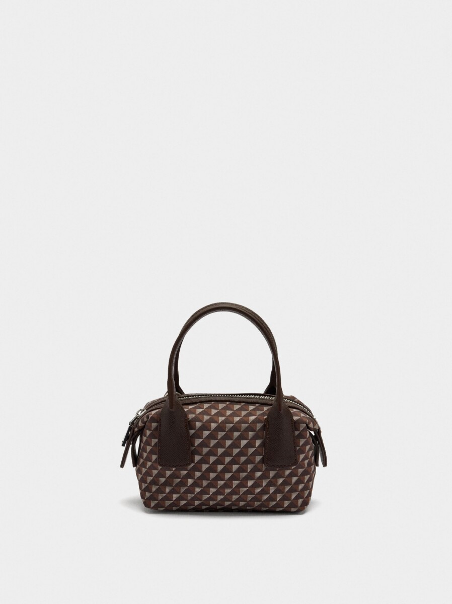 Bolso Bandolera Estampado De Nylon - camel 