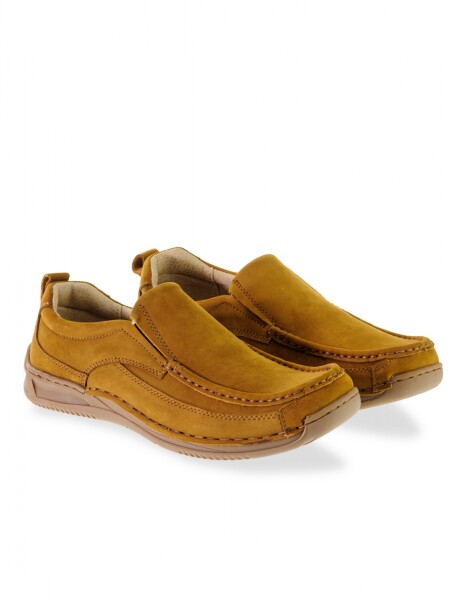 Zapato de cuero sin cordones Camel