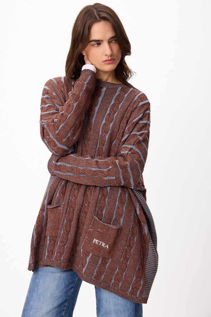 Sweater Oceano Chocolate/Celeste