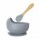 Set de Comida Bebé Irrompible en Silicona c/ Bowl y Cuchara Azul Grisáceo