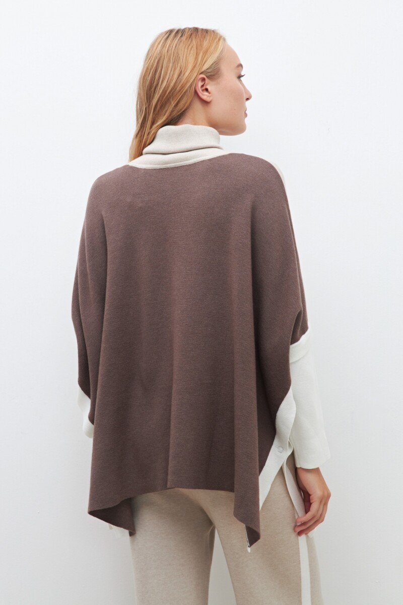 Polera oversized color block beige melange