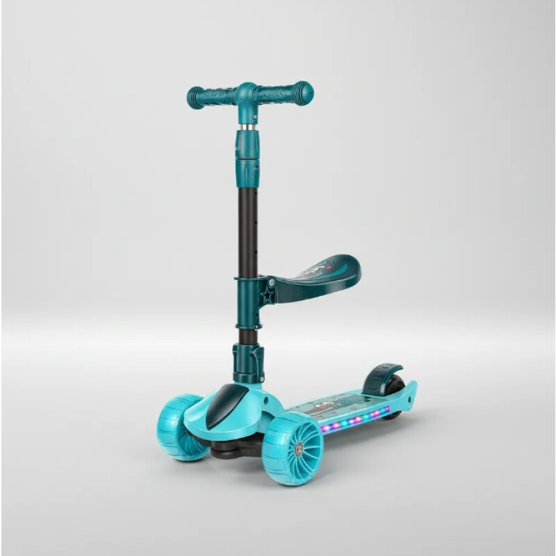 Monopatín Infantil3 Ruedas Para Niños Con Luces y Sonido Verde