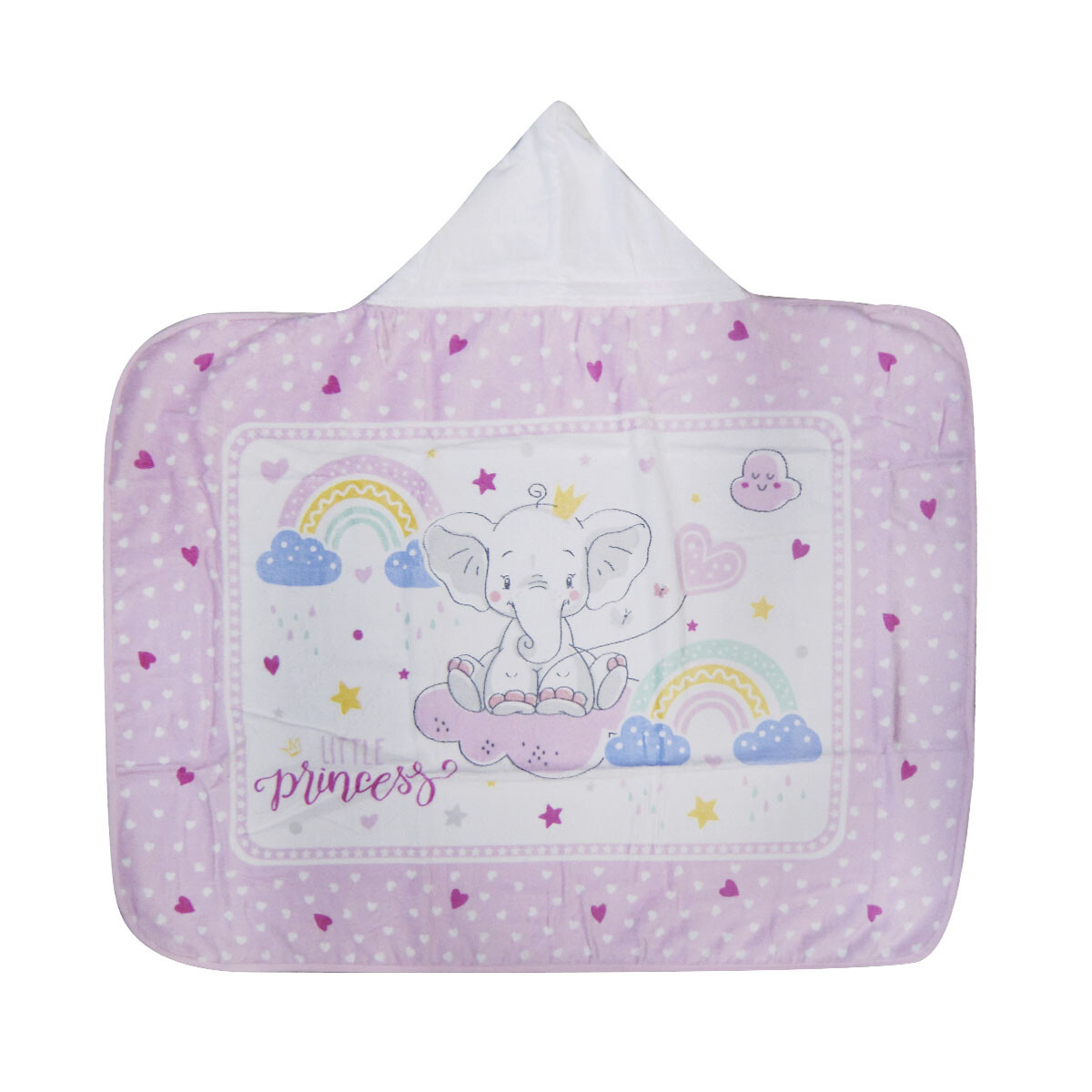 Toalla Con Capucha Bebé Döhler Velour 90 x 70 cm - ELEFANTA BEBE 