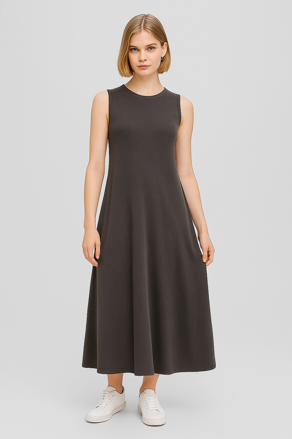 Vestido Barra Gris Medio