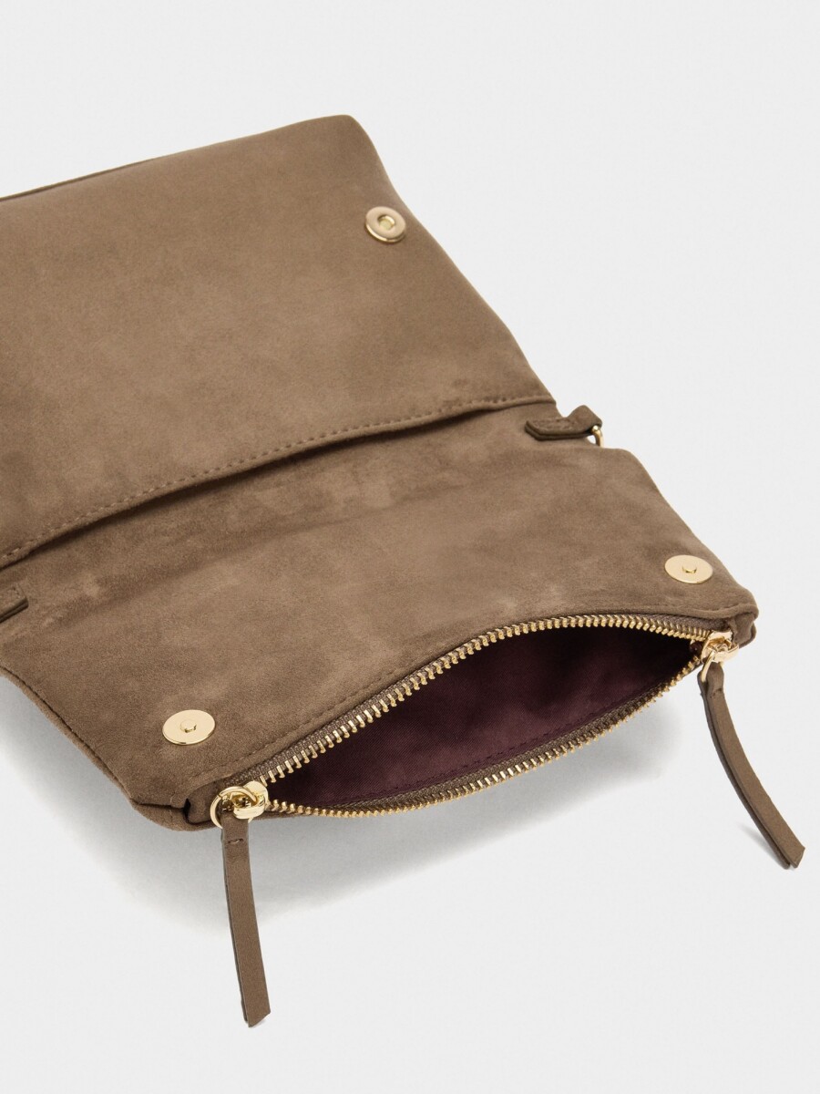 Bolso De Fiesta Con Solapa Efecto Piel taupe