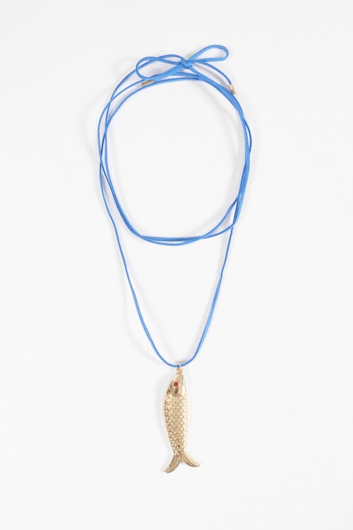 Collar cordón dije pez dorado