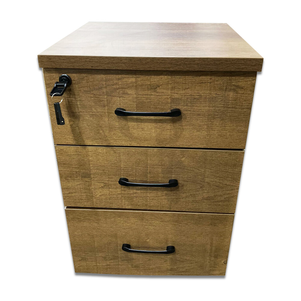 Cajonera con llave 3 Cajones Marrón