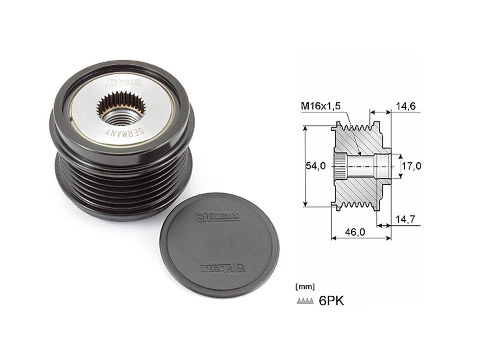 Polea Alternador Marcha Libre Citroen Jumpy, Peug Expert 19-25 