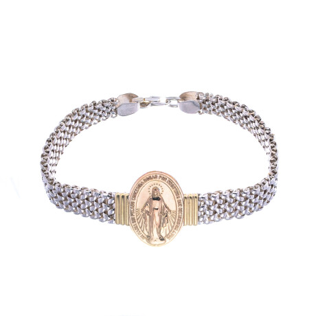 Pulsera religiosa de plata 925 y double de oro 18 ktes Pulsera religiosa de plata 925 y double de oro 18 ktes