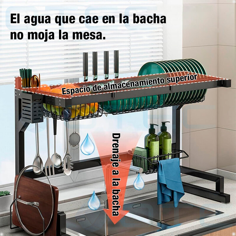 Escurridor de Platos Vasos Cubiertos Copas Sobre Pileta 85 CM Escurridor de Platos Vasos Cubiertos Copas Sobre Pileta 85 CM