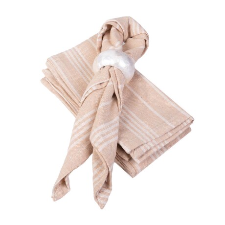 SET DE 2 SERVILLETAS MYSTRAS 45*45 LINO-Y-ALGODON BLANCO/AMBAR