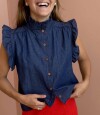 Blusa Cereza Denim Azul