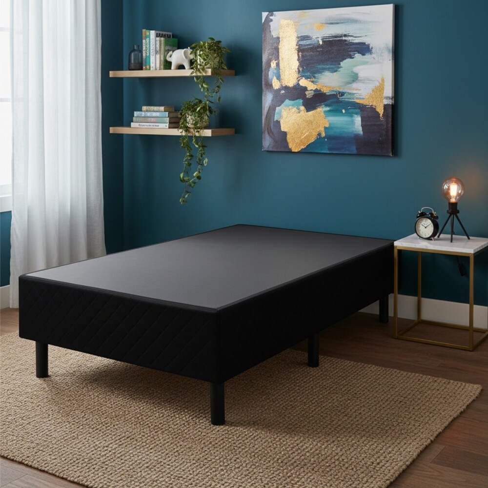 Base Box 1 Plaza Poliéster Negro