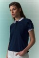 Remera piqué cuello polo azul marino