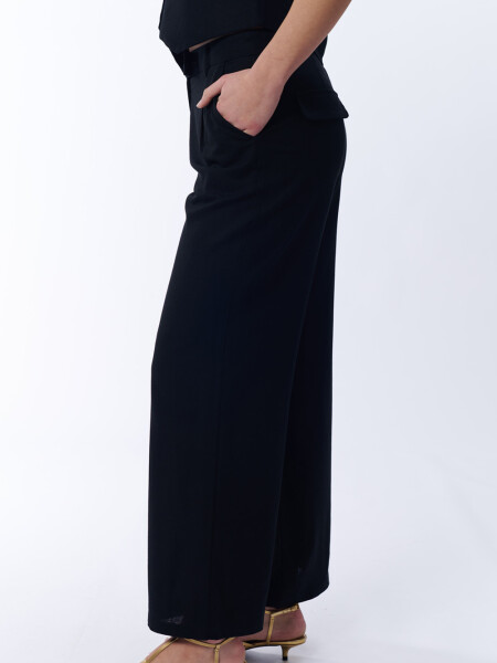 Pantalón Formal Con Lino Negro