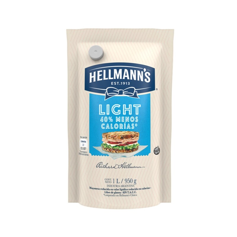 MAYONESA HELLMANNS LIGHT 950G Mayonesa Hellmanns Light 950g