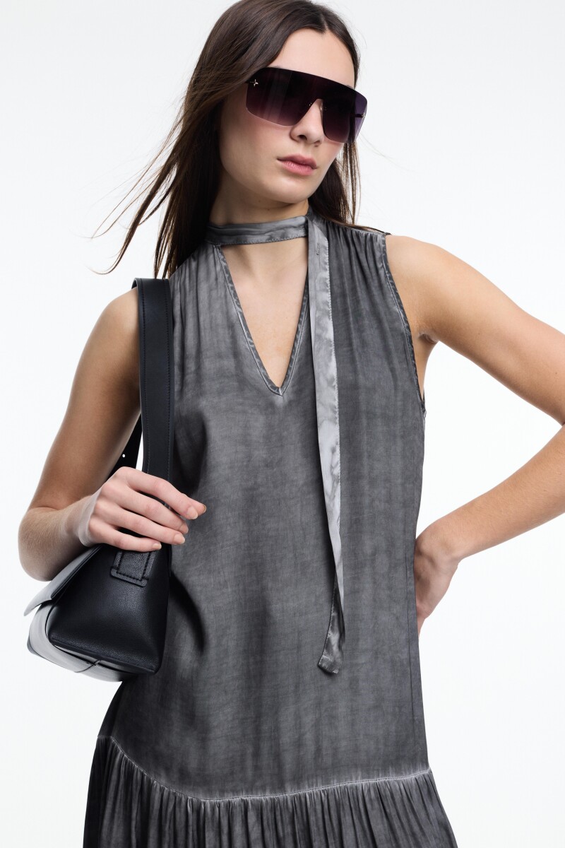 VESTIDO HALTER Gris