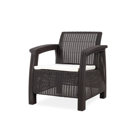 Juego de Jardín Santorini - 2 cuerpos, 2 butacas y mesa Moka