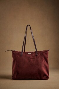 Travel Bag Gamuza Vegana Con Cierre Bordeaux
