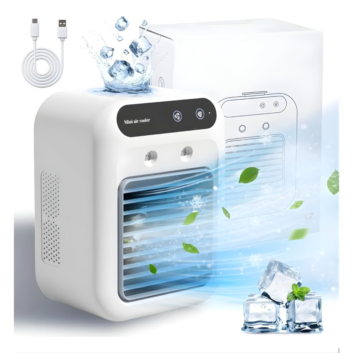 Mini Enfriador Aire Acondicionado Portátil Usb 3 En 1 